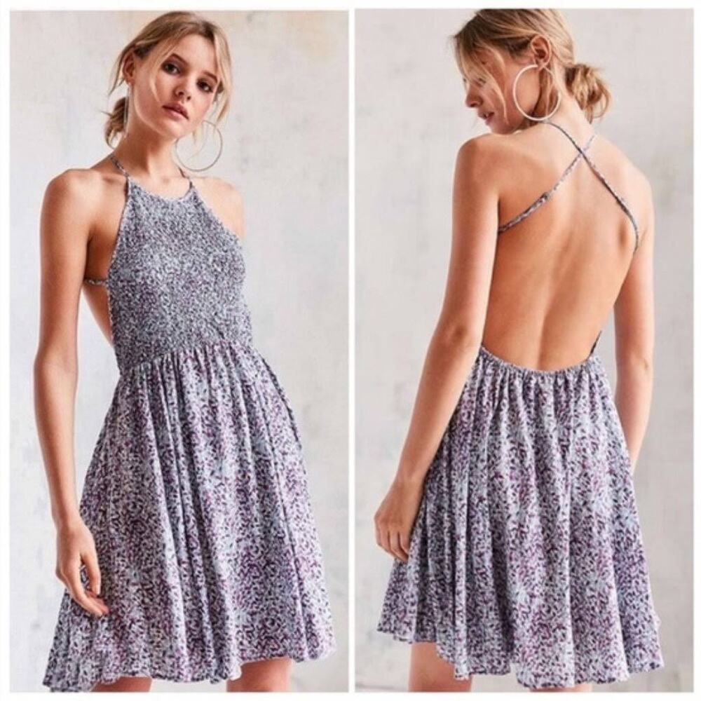 Urban Outfitters Kimchi Blue Womens Dress‎ S Verlina Mini Casual Printed Purple